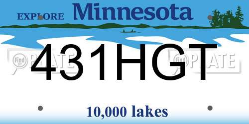 431HGT Minnesota License Plate