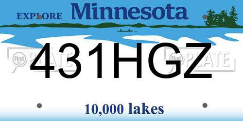 431HGZ Minnesota License Plate