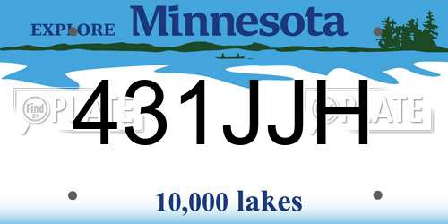 431JJH Minnesota License Plate