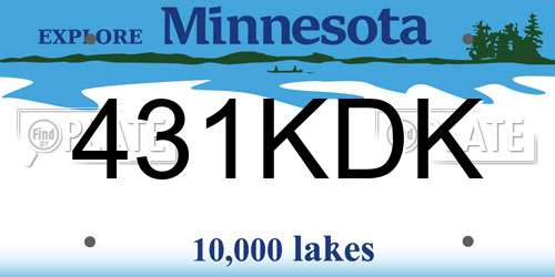 431KDK Minnesota License Plate