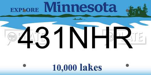 431NHR Minnesota License Plate