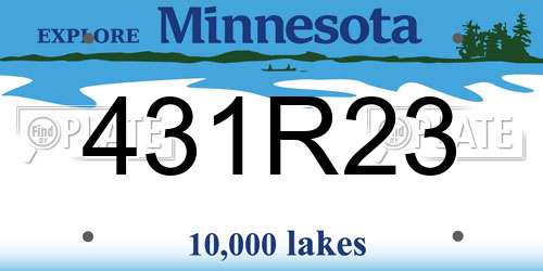 431R23 Minnesota License Plate