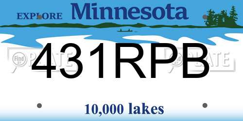 431RPB Minnesota License Plate