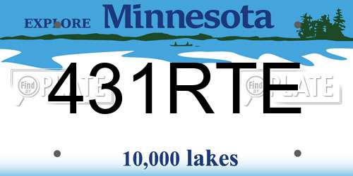 431RTE Minnesota License Plate