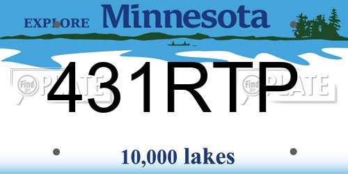 431RTP Minnesota License Plate