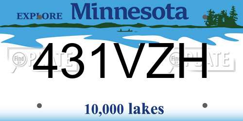 431VZH Minnesota License Plate