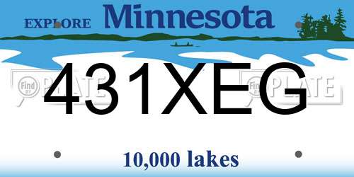 431XEG Minnesota License Plate