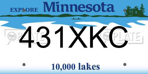 431XKC Minnesota License Plate