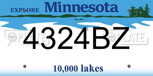 4324BZ Minnesota License Plate