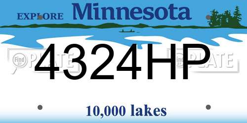4324HP Minnesota License Plate