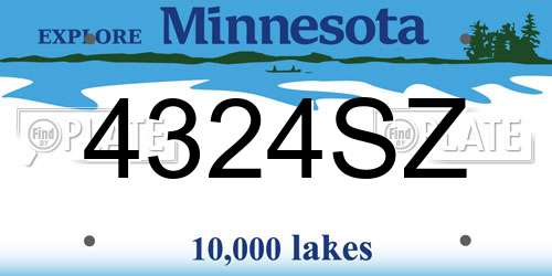 4324SZ Minnesota License Plate