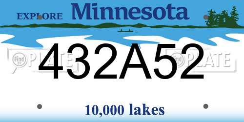 432A52 Minnesota License Plate