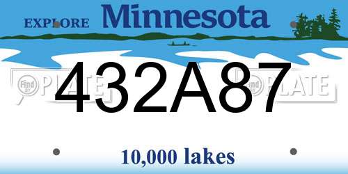 432A87 Minnesota License Plate