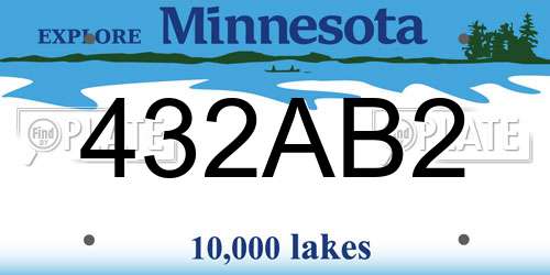 432AB2 Minnesota License Plate