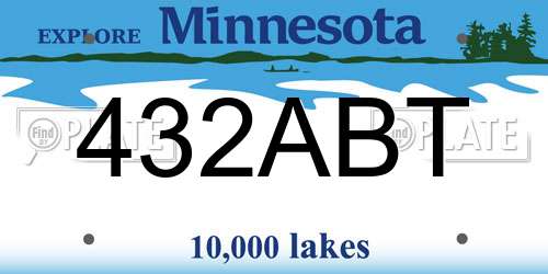 432ABT Minnesota License Plate