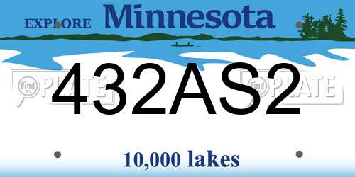 432AS2 Minnesota License Plate