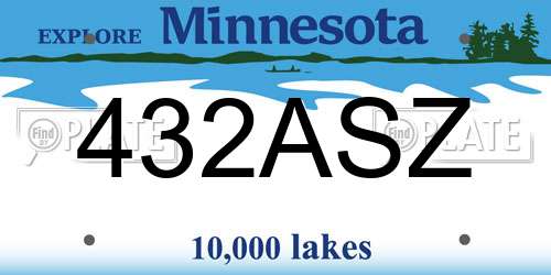 432ASZ Minnesota License Plate