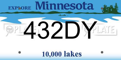 432DY Minnesota License Plate