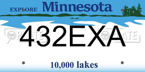 432EXA Minnesota License Plate