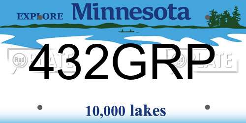 432GRP Minnesota License Plate
