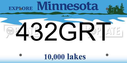 432GRT Minnesota License Plate