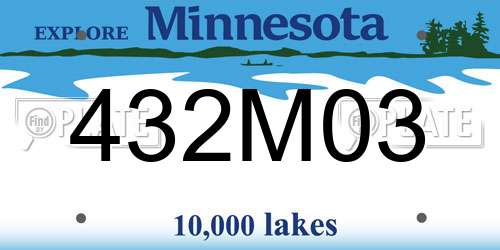 432M03 Minnesota License Plate