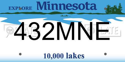 432MNE Minnesota License Plate