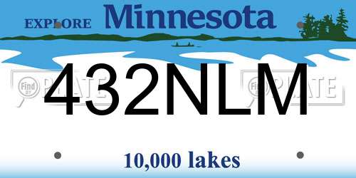 432NLM Minnesota License Plate