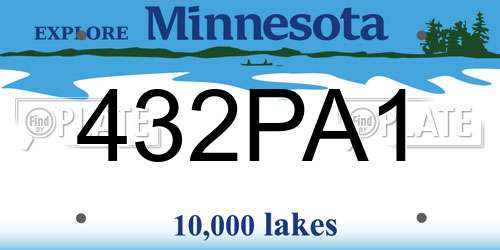 432PA1 Minnesota License Plate