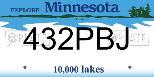 432PBJ Minnesota License Plate