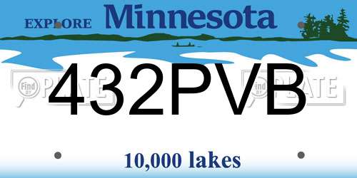 432PVB Minnesota License Plate
