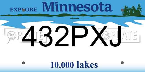 432PXJ Minnesota License Plate