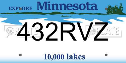 432RVZ Minnesota License Plate