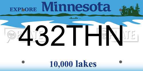 432THN Minnesota License Plate