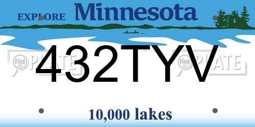 432TYV Minnesota License Plate