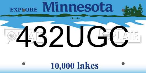 432UGC Minnesota License Plate