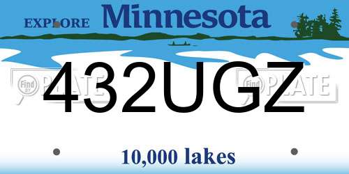 432UGZ Minnesota License Plate