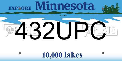432UPC Minnesota License Plate
