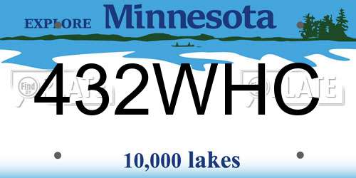 432WHC Minnesota License Plate