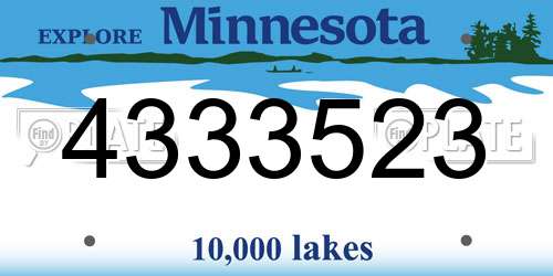 4333523 Minnesota License Plate