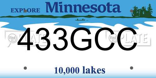 433GCC Minnesota License Plate