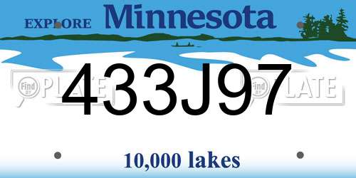 433J97 Minnesota License Plate