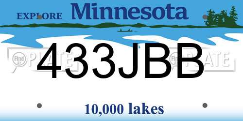 433JBB Minnesota License Plate