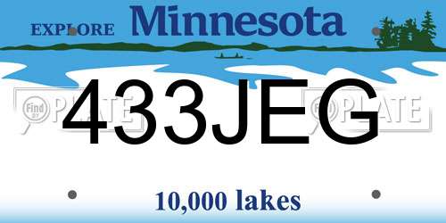 433JEG Minnesota License Plate