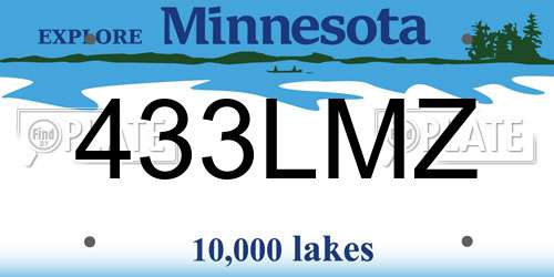 433LMZ Minnesota License Plate