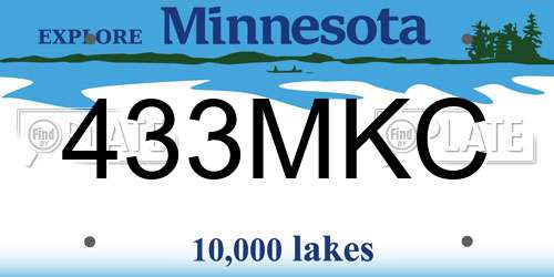 433MKC Minnesota License Plate