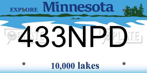 433NPD Minnesota License Plate