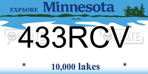 433RCV Minnesota License Plate