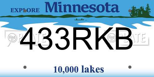 433RKB Minnesota License Plate