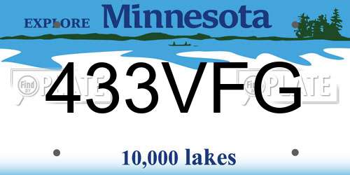 433VFG Minnesota License Plate
